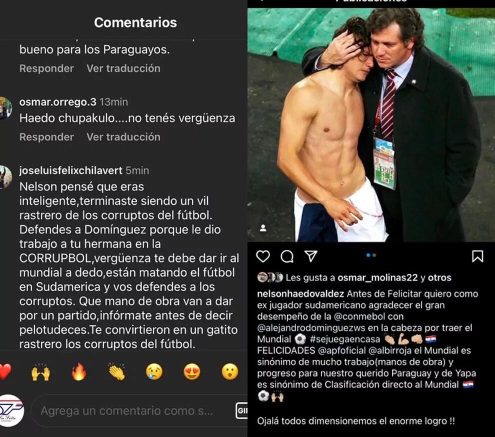Comentario de Chilavert contra Nelson Haedo Valdez.