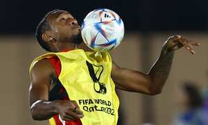 Soccer Football - FIFA World Cup Qatar 2022 - Canada Training - Umm Slal SC Training Facilities, Umm Salal, Qatar - November 22, 2022 Canada's Derek Cornelius during training REUTERS/Siphiwe Sibeko