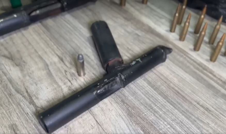 Cartuchos hallados a los capturados señalados de ser integrantes del Tren de Aragua