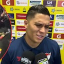 A Juan Fernando Quintero le lanzaron una botella en Bucaramanga para agredirlo. Reprochó el hecho en zona mixta.