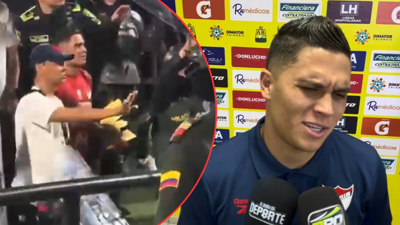 A Juan Fernando Quintero le lanzaron una botella en Bucaramanga para agredirlo; él reprochó el hecho en zona mixta.