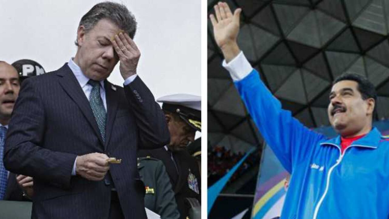 Juan Manuel Santos y Nicolás Maduro.