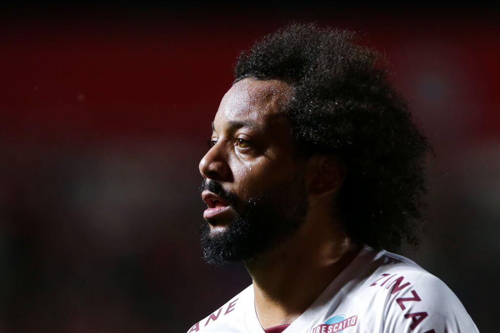 BUENOS AIRES, ARGENTINA - AUGUST 01: Marcelo of Fluminense looks on during the Copa CONMEBOL Libertadores round of 16 match between Argentinos Juniors and Fluminense at Diego Maradona Stadium on August 01, 2023 in Buenos Aires, Argentina. (Photo by Daniel Jayo/Getty Images)