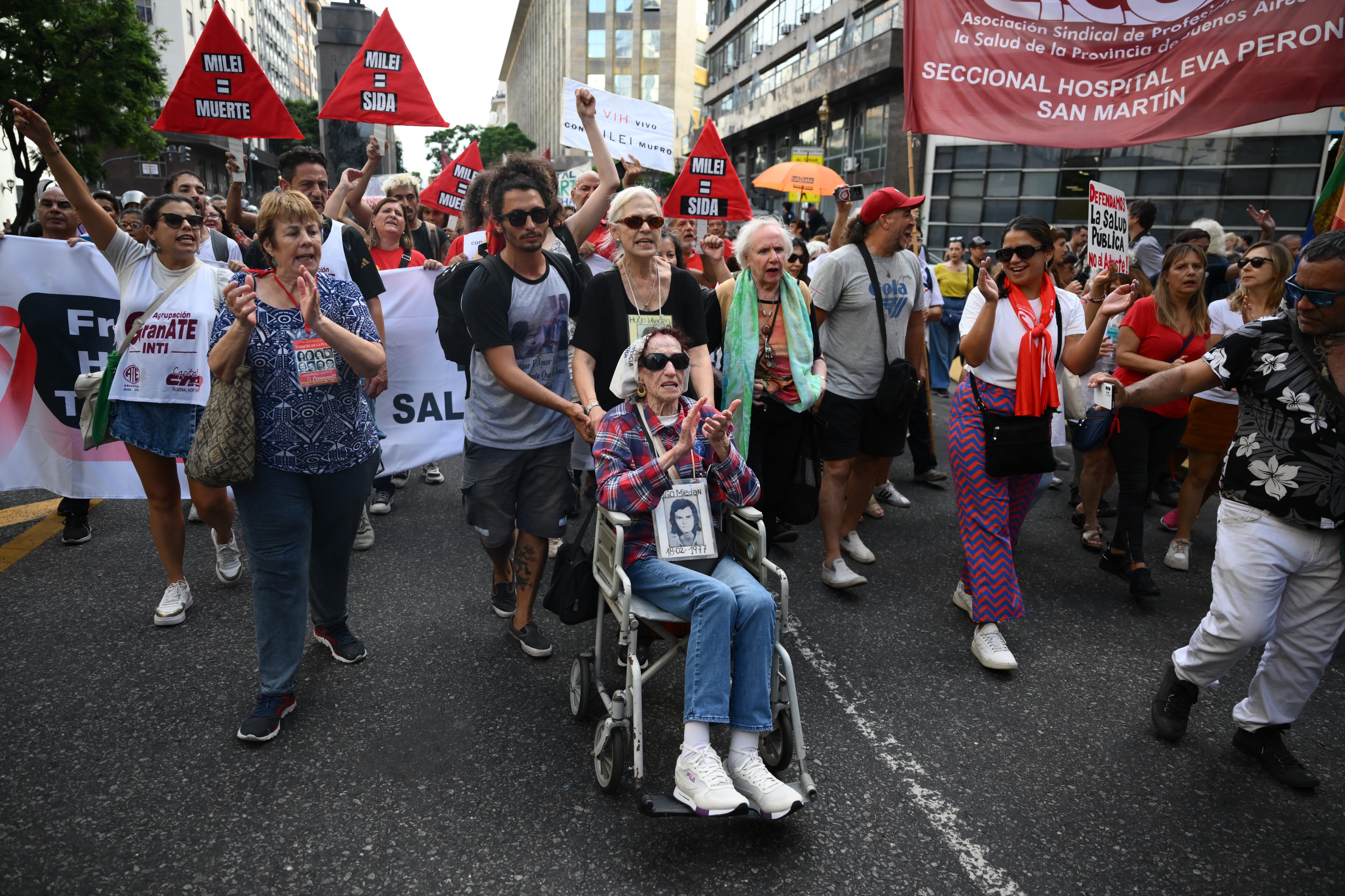 Manifestaciones de empleados de la salud contra el gobierno de Javier Milei