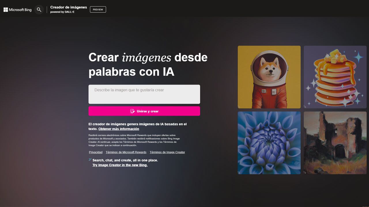 Quienes tengan una cuenta con Microsoft pueden generar imágenes superrealistas con la IA de Bing.