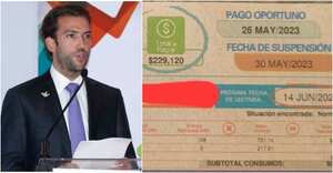 Martín Santos mostró cuánto se incrementó el cobro en el servicio de energía.