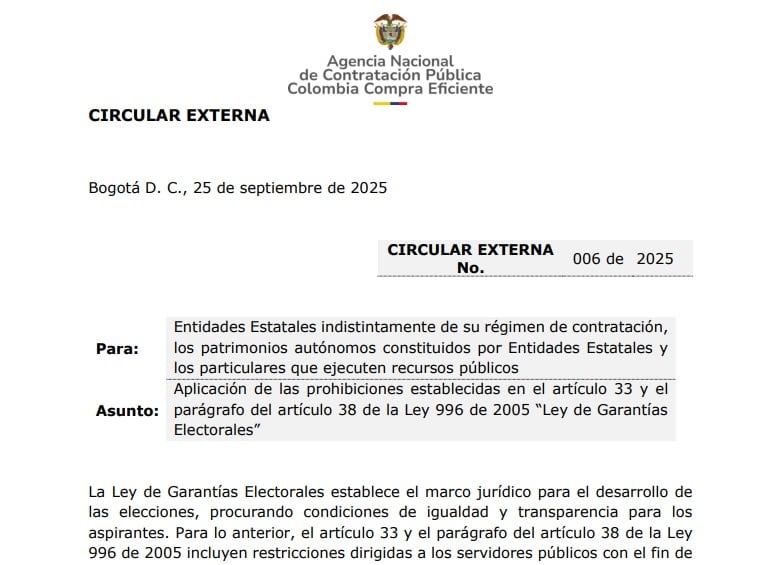 Circular Ley de Garantías que empieza a regir el 8 de noviembre de 2025