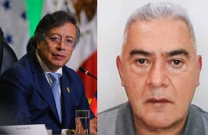 Gustavo Petro y Diego Marín, alias Papá Pitufo.