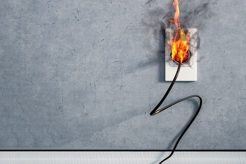 Appliance Fire Risk: Avoid Leaving On All Day Potential fire hazard from electronic device