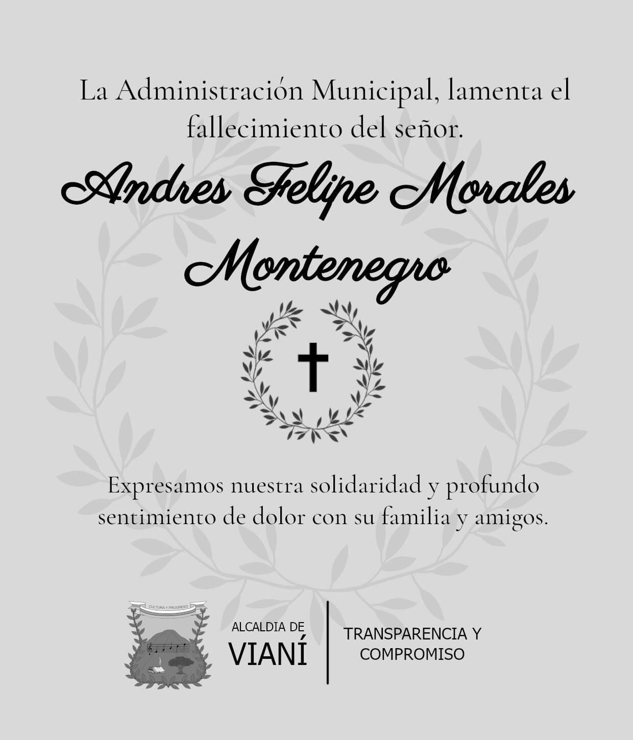 La Administración Municipal de Vianí lamentó el fallecimiento del joven músico.