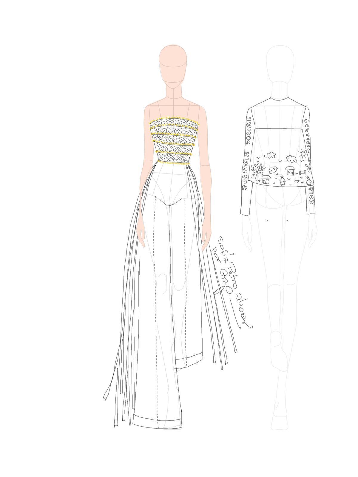 Dibujos previos del diseño.