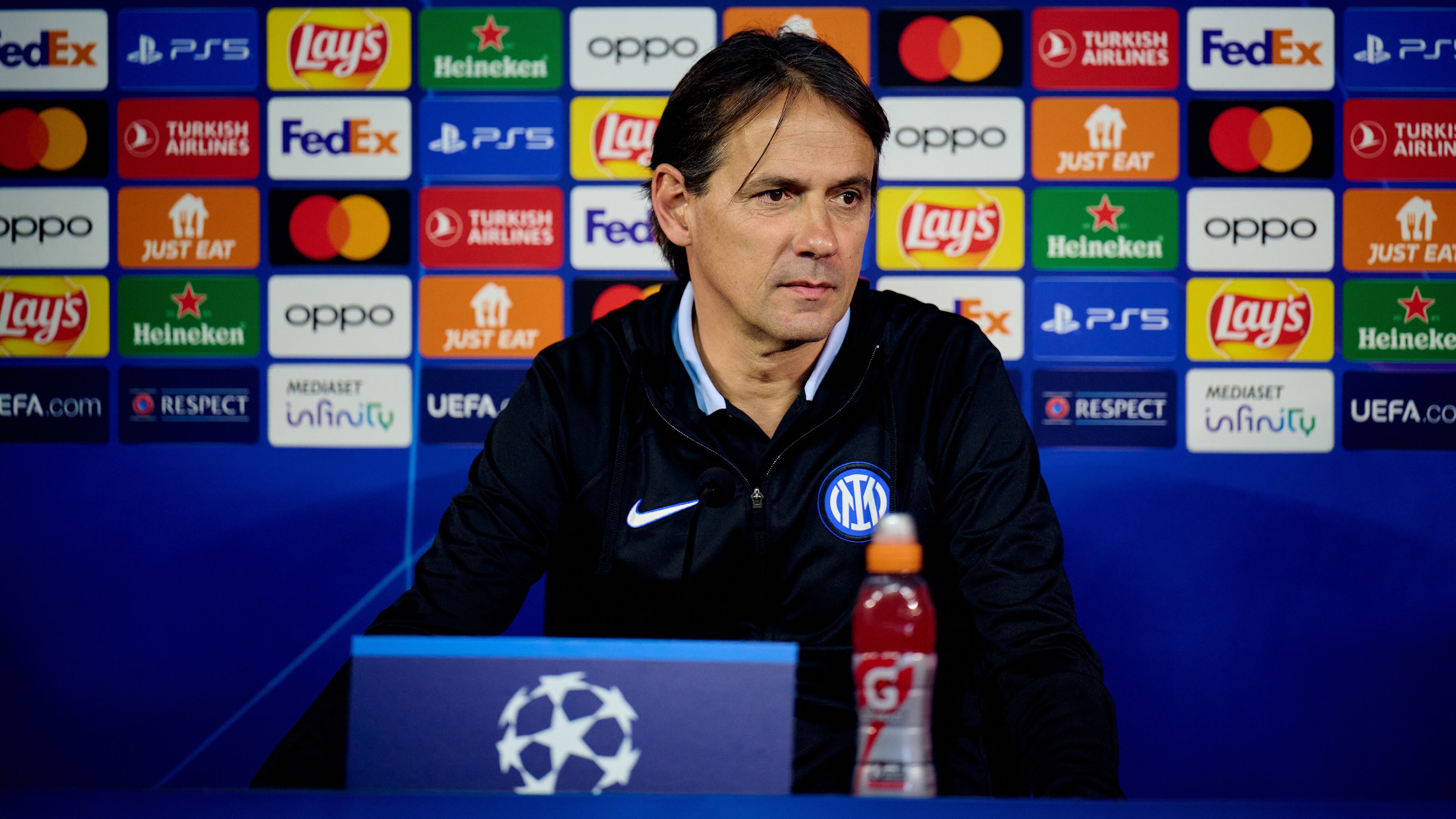 Simone Inzaghi en la rueda de prensa previa al duelo entre Inter de Milán y Atlético de Madrid.
