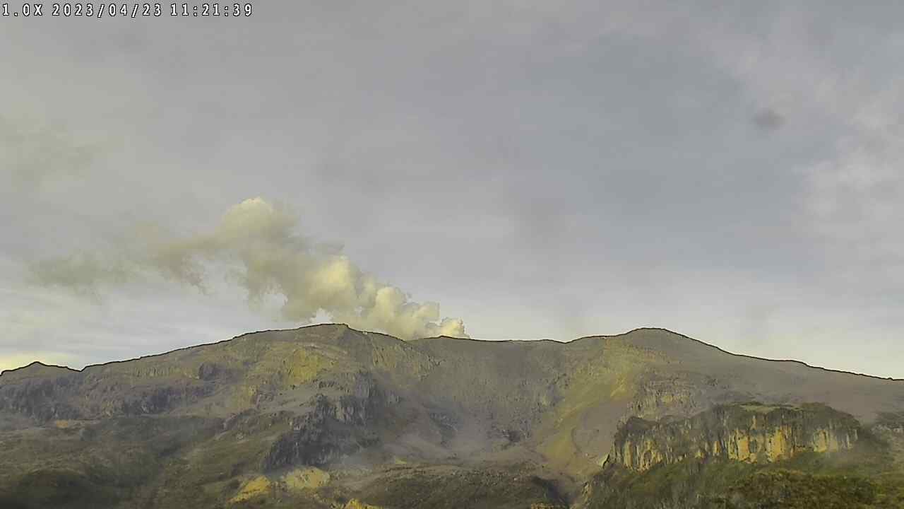 Volcán Nevado del Ruiz (registro del 23 de abril).