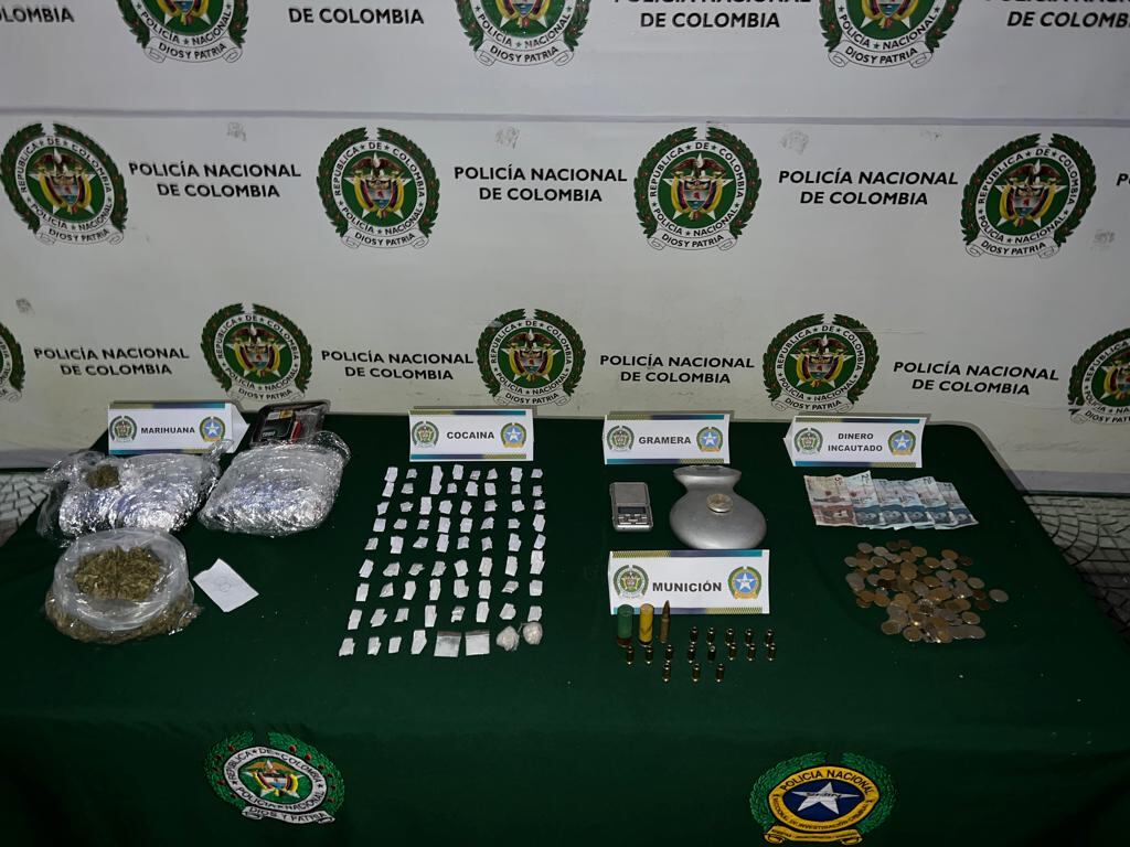 Entre las sustancias incautadas están marihuana y bazuco