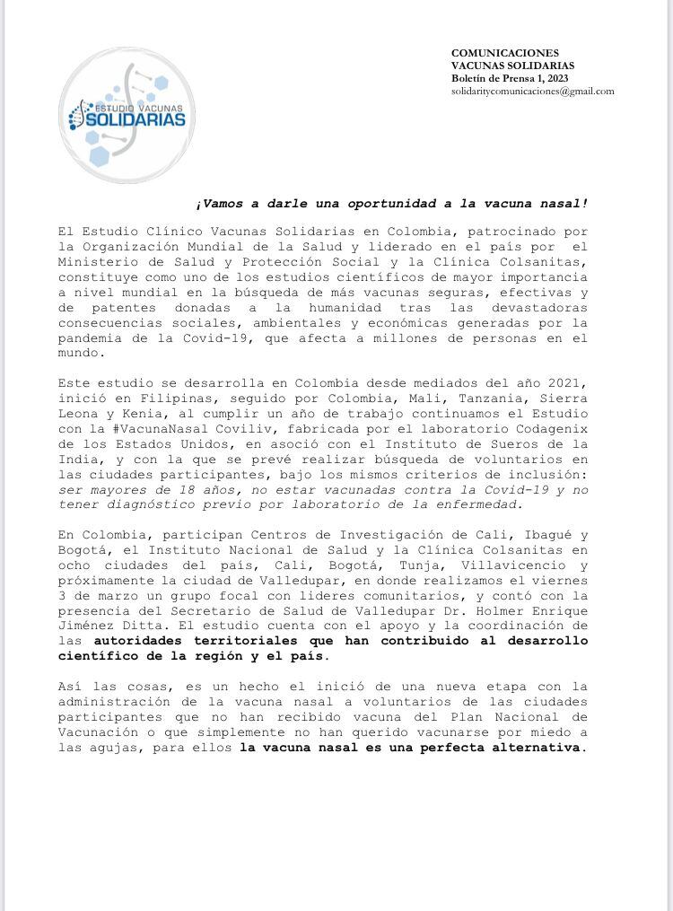 Comunicaciones Vacunas Solidarias