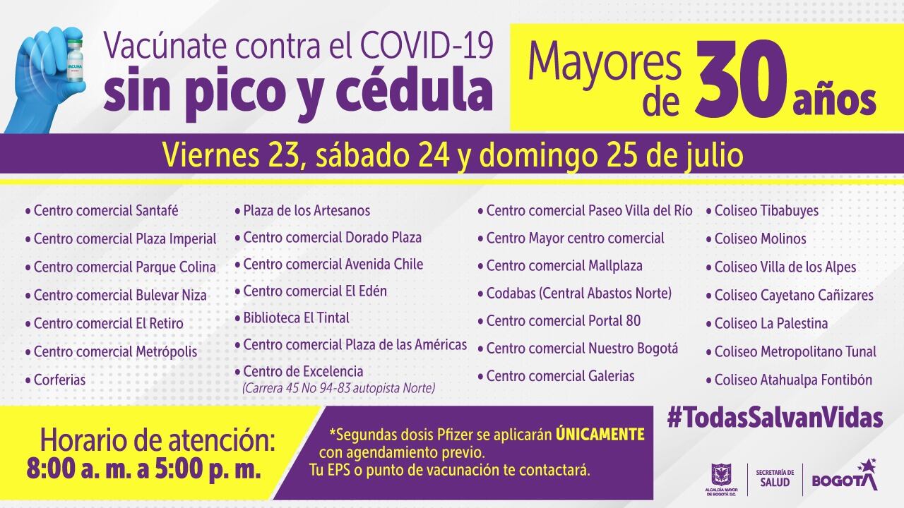 ¿Dónde vacunarse contra la covid 19 en Bogotá? estos son los puntos habilitados