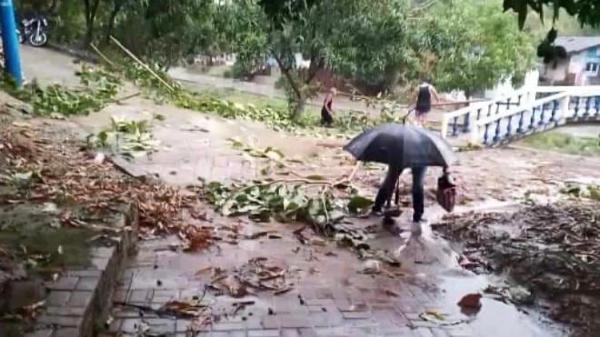 Fuertes lluvias en Usiacurí, sur del Atlántico.
