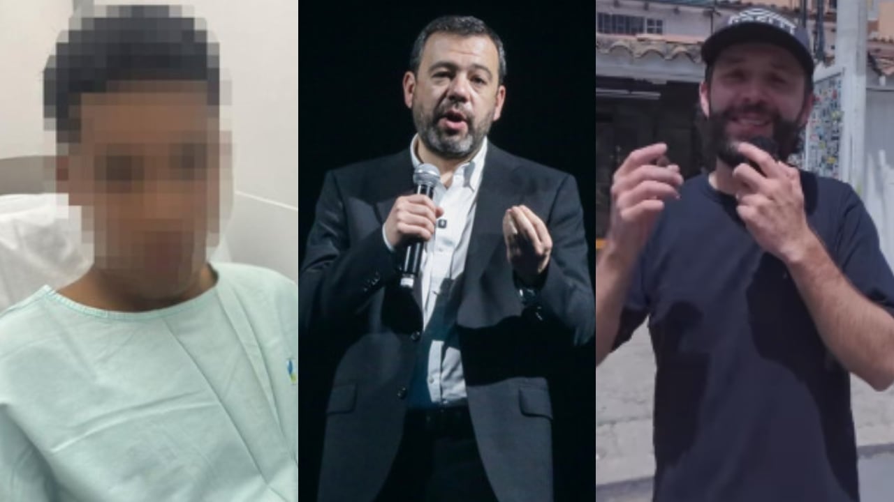 De izquierda a derecha: el presunto responsable del crimen, el alcalde Carlos Fernando Galán y Jean Claude Bossard.