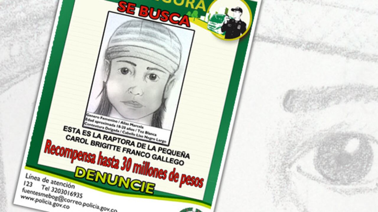Este es el retrato de la presunta secuestradora de la bebé en el sur de Bogotá.