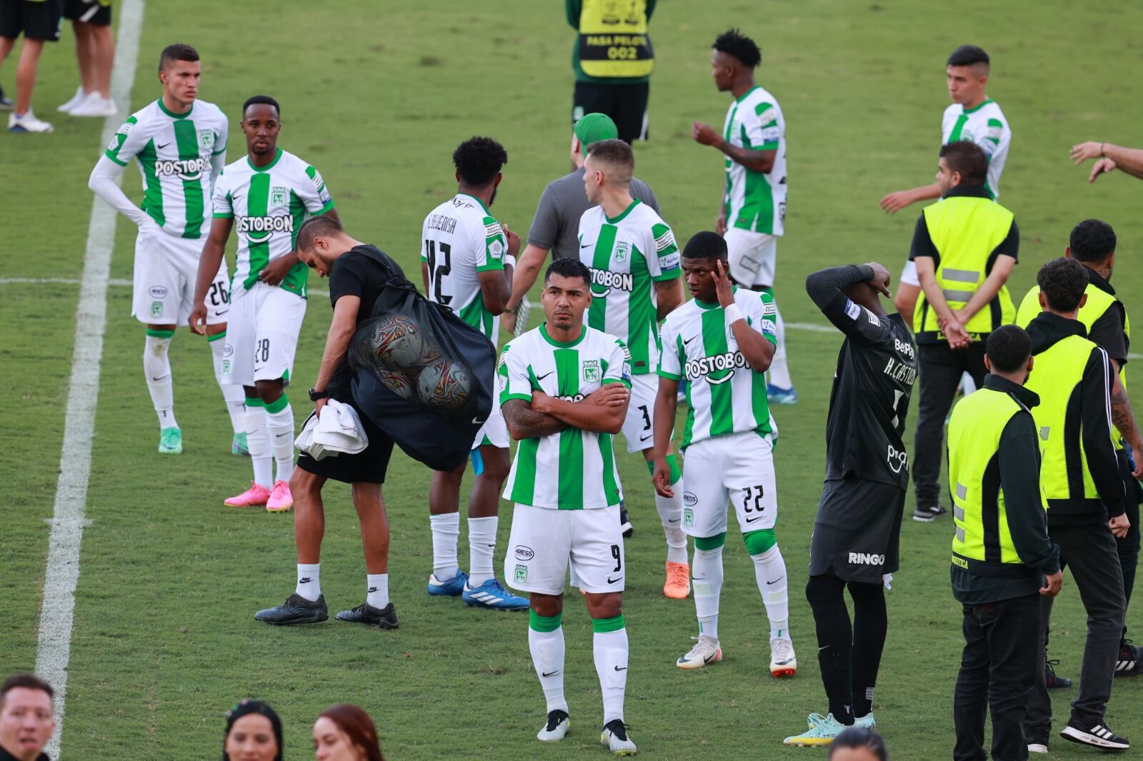 Imagen del partido entre Atlético Nacional e Independiente Medellín por la quinta fecha de los cuadrangulares semifinales del segundo semestre de la Liga colombiana 2023.
