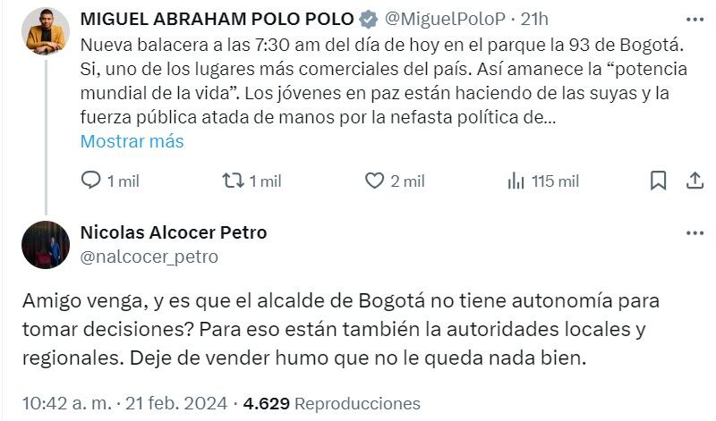 El rifirrafe entre Polo Polo y el hijo de Petro generó todo tipo de comentarios a favor y en contra de lo expuesto por los dos personajes.