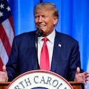El expresidente estatal Donald Trump habla durante la convención del Partido Republicano en Greensboro, Carolina del Norte, el sábado 10 de junio de 2023.
