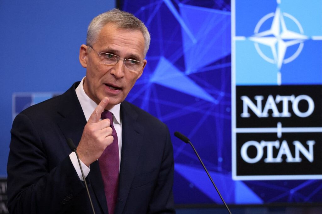 Jens Stoltenberg, secretario general de la OTAN, en Bruselas (Bélgica), el 23 de marzo de 2022. (Photo by Thomas COEX / AFP)