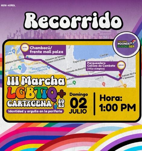 Recorrido: marcha del 'Pride' en Cartagena