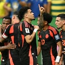 Luis Díaz celebrando su gol ante Brasil por la Eliminatoria Sudamericana