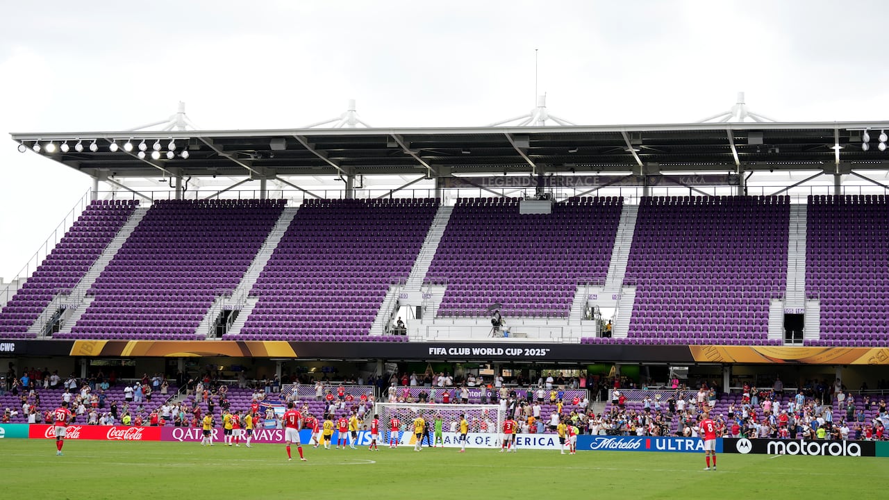 ORLANDO, FLORIDA - JUNE 20: A general view of inside of the stadium with empty seats during the FIFA Club World Cup 2025 group C match between SL Benfica and Auckland City FC at Inter&Co Stadium on June 20, 2025 in Orlando, Florida. (Photo by Michael Owens/Getty Images)