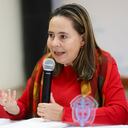 Bogotá. Septiembre 16 de 2024. La Ministra de Vivienda Helga María Rivas realiza rueda de prensa para hablar sobre diferentes temas del Ministerio junto a Aydeé Marsiglia, Viceministra de Vivienda y Edward Libreros, Viceministro de Agua y Saneamiento Básico. (Colprensa - Lina Gasca)