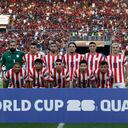Selección de Paraguay en el duelo con Venezuela.