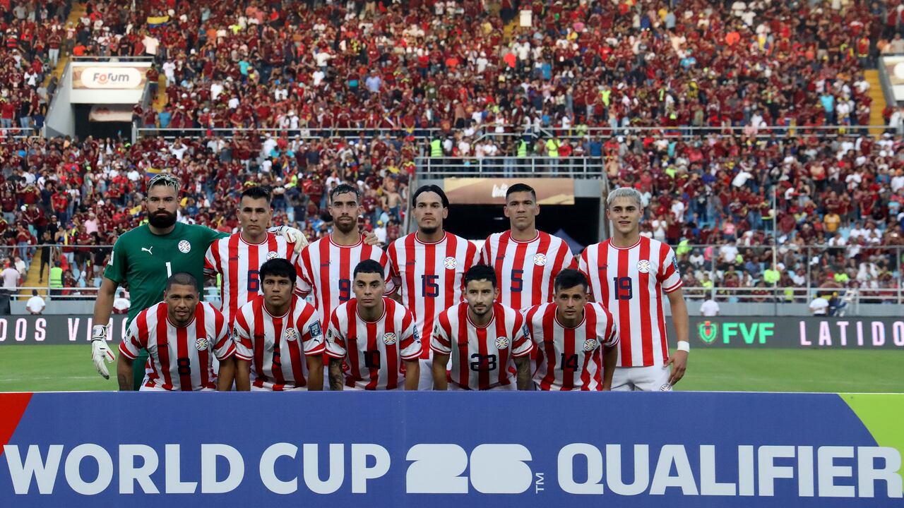 Selección de Paraguay en el duelo con Venezuela.