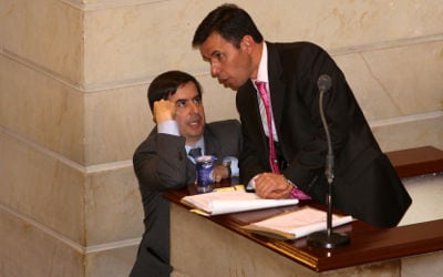 Juan Fernando Cristo (izq.) y Guillermo Rivera (der.).  