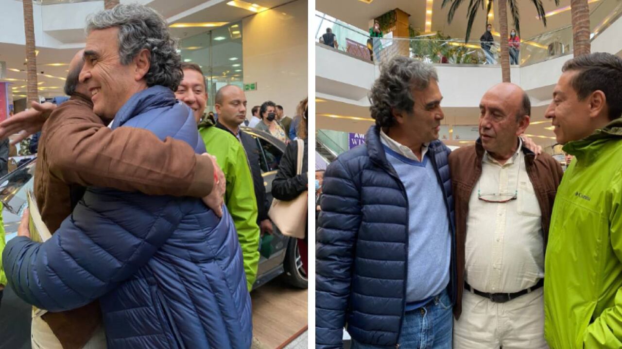 El candidato presidencial tuvo un encuentro con el exciclista Fabio Parra durante su correría en Bogotá. Foto: Twitter @sergio_fajardo.