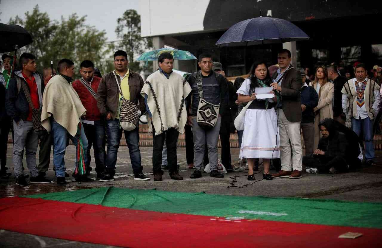 “Quiero agradecer a nuestros padres espirituales por tener la oportunidad de estar con estas autoridades del pueblo Nasa, del pueblo del Cauca” Belkis Izquierdo, magistrada de la JEP. Foto: Esteban Vega/Semana.