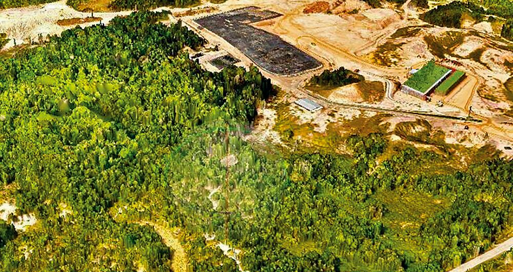   En esta fotografía aérea se aprecia el daño ecológico generado por el relleno en una zona verde.