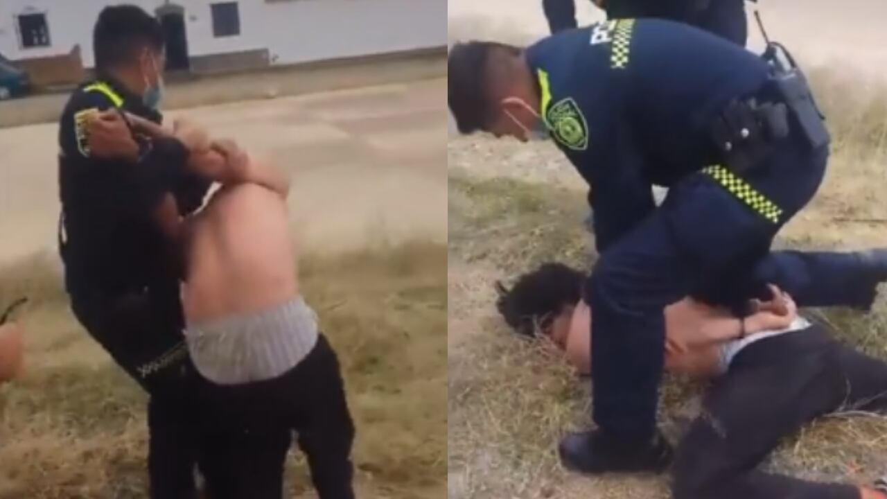 Policía dando descargas de taser a joven. Twitter: @TembloresOng