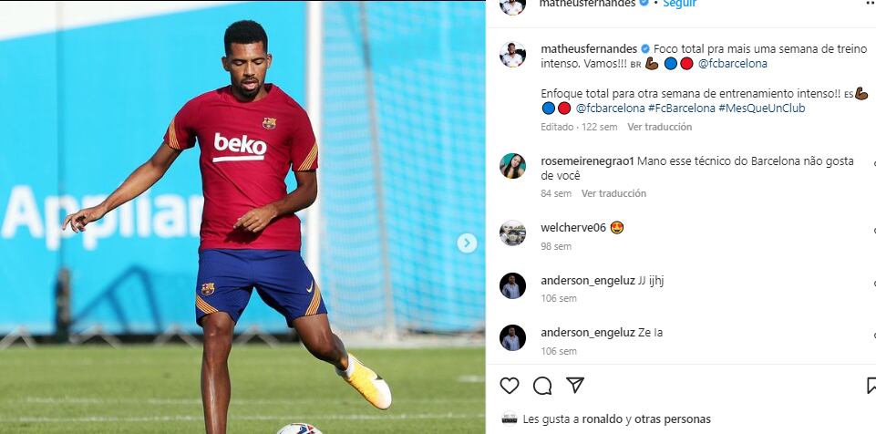 Matheus Fernandes. Foto: Instagram oficial Matheus Fernandes.