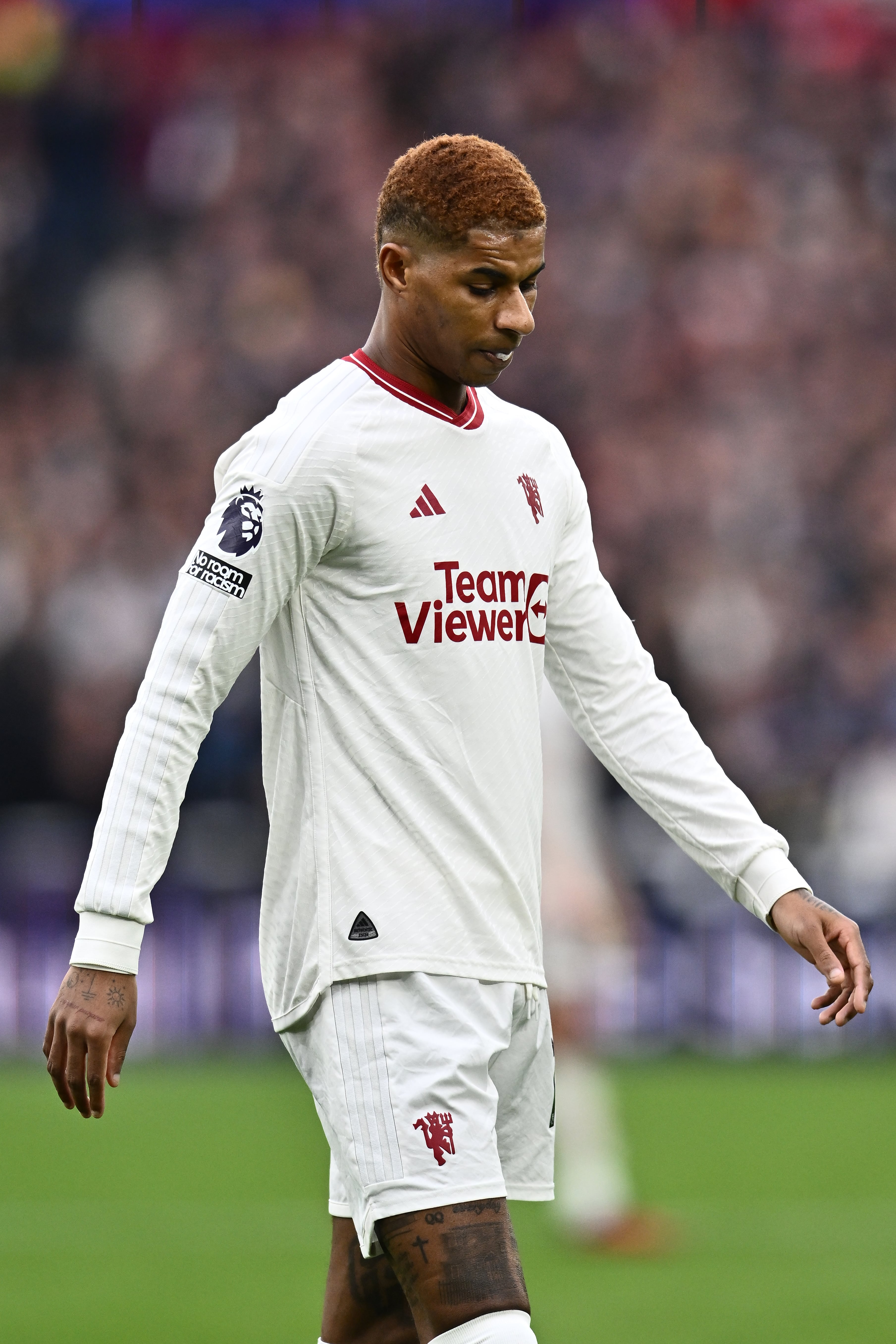 LONDON, ENGLAND - DECEMBER 23: Marcus Rashford of Manchester United during the Premier League match between West Ham United and Manchester United at London Stadium on December 23, 2023 in London, England. (Photo by Sebastian Frej/MB Media/Getty Images)