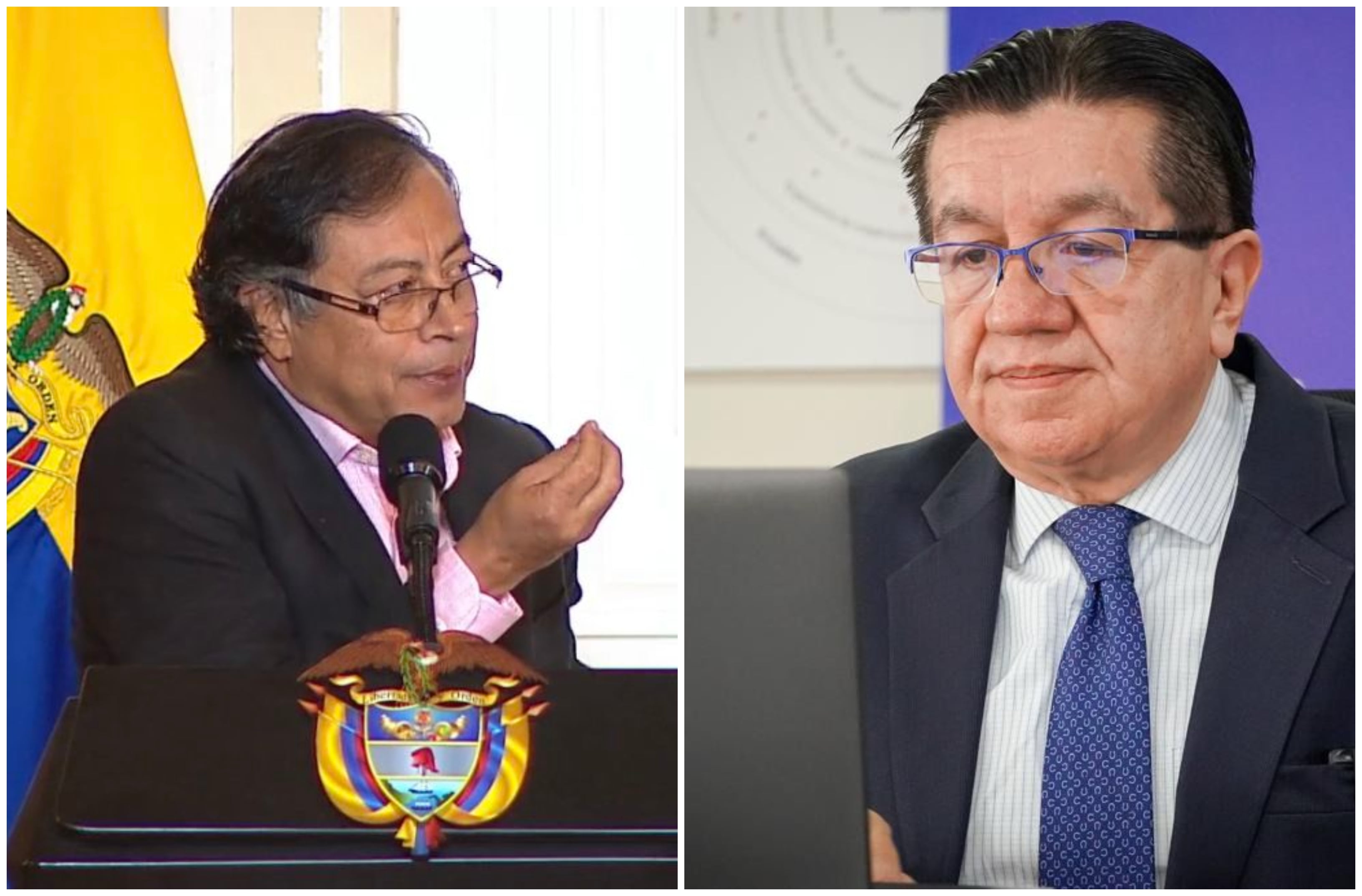 Presidente Gustavo Petro y exministro de Salud Fernando Ruiz