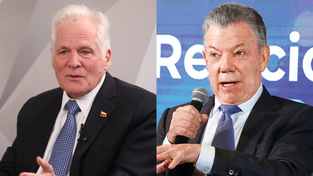 Miguel Uribe Londoño y Juan Manuel Santos.