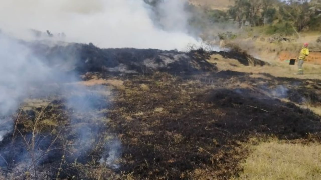 Terrenos afectados en Cundinamarca tras los incendios forestales