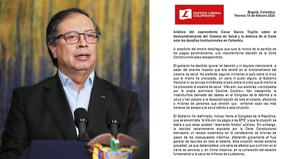    El Partido Liberal sigue siendo de Gobierno, pero el expresidente César Gaviria pidió, desde noviembre de 2023, que la colectividad dé un paso a la independencia. Sin embargo, hay congresistas que siguen la línea del presidente Gustavo Petro.