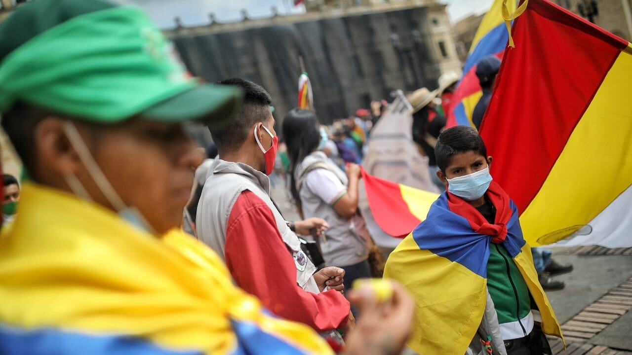 La minga marcha en Bogotá