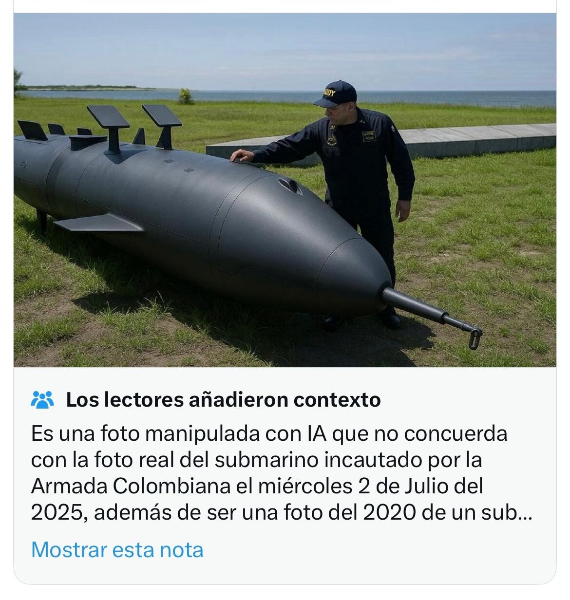 Pantallazo de la aclaración que hizo X a la publicación de Gustavo Petro