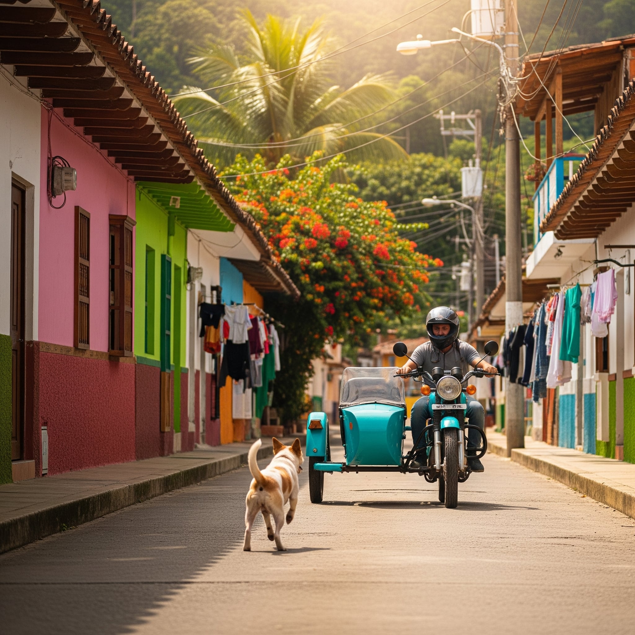 Es común ver que los perros persigan motocicletas en algunas ciudades o entornos rurales.