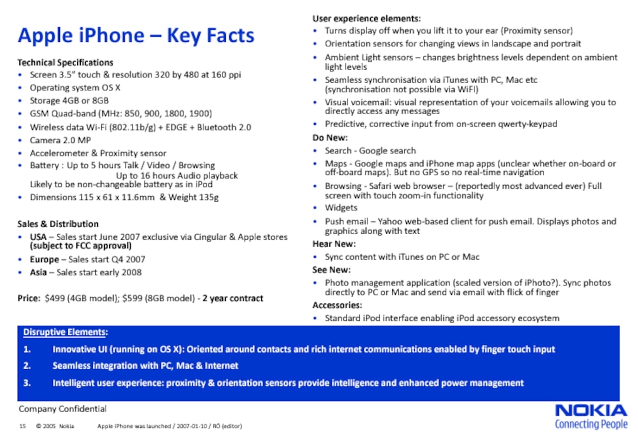 El informe interno de Nokia destacó estrategias como mejorar la seguridad y anticiparse al iPhone mini, pero la compañía no supo implementarlas a tiempo.