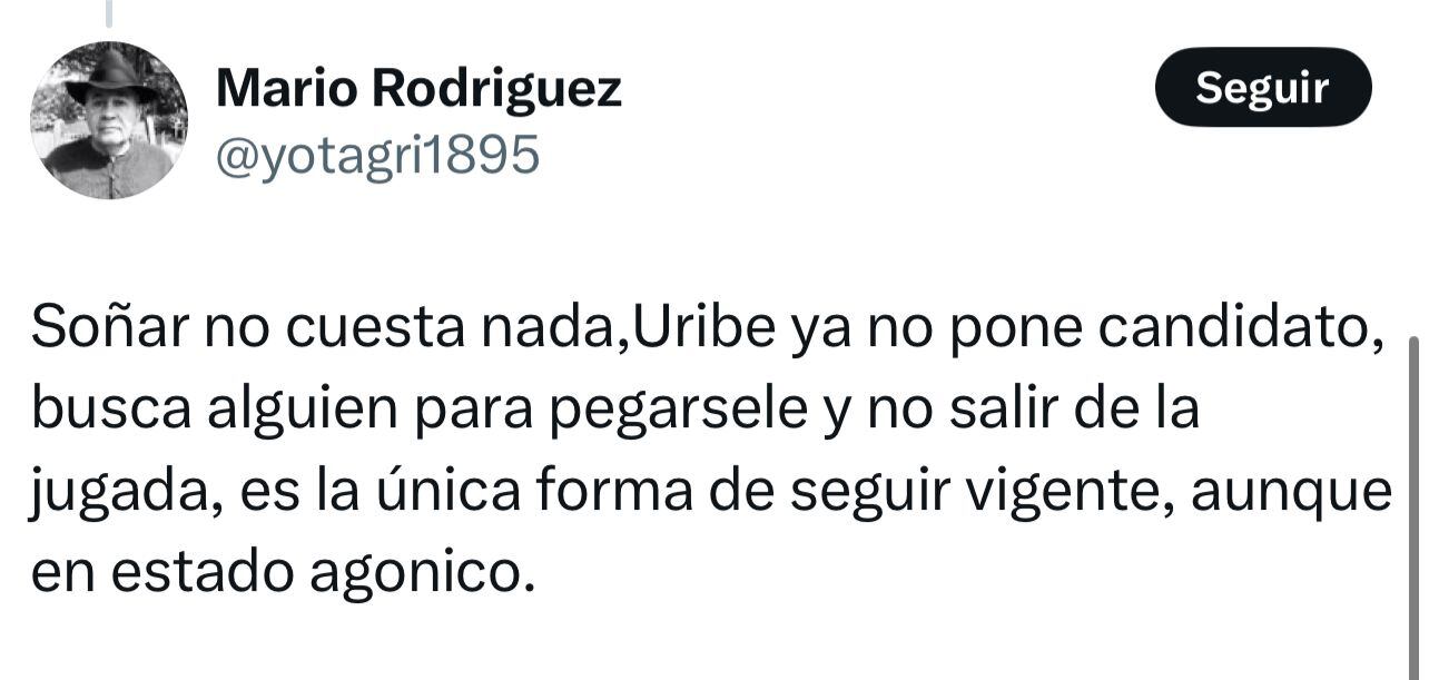 Respuesta a trino de Mario Hernández