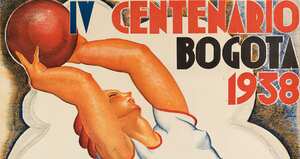 Desde el 29 de abril hasta el 11 de Julio. Llega a la Galería de la Cinemateca de Bogotá la exposición presencial 'Bauhaus Reverberada'. Afiche publicitario del IV Centenario de los Juegos Deportivos Bolivarianos (1938)